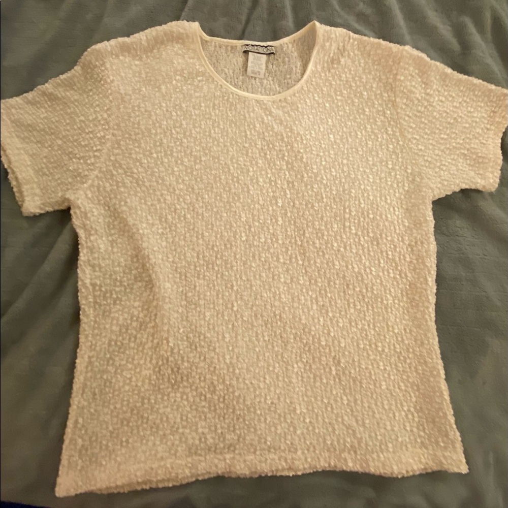 Women’s size medium cream colored Notations top